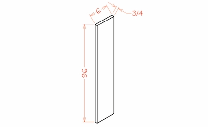 Shaker Unfinished F696: Tall Filler: RTA Kitchen Cabinets