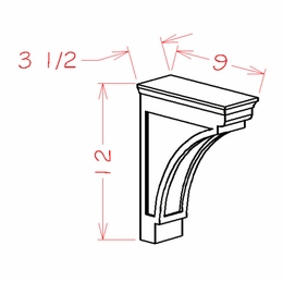 Shaker Unfinished MCB: Modern Corbel: RTA Kitchen Cabinets