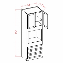 Shaker Unfinished O339024: Oven Cabinet: RTA Kitchen Cabinets