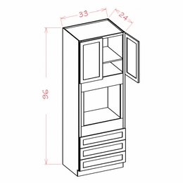 Shaker Unfinished O339624: Oven Cabinet: RTA Kitchen Cabinets