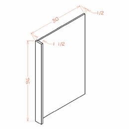 Shaker Unfinished REPV3096: Refrigerator End Panel: RTA Kitchen Cabinets