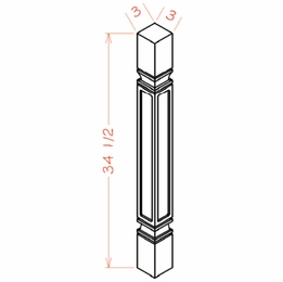 Shaker Unfinished SQDL: Decorative Leg: RTA Kitchen Cabinets