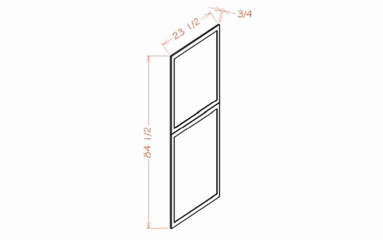 Shaker Unfinished TDEP2490: Tall Decorative End Panel: RTA Kitchen Cabinets