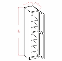 Shaker Unfinished U188424: Utility Cabinet - Two Doors: RTA Kitchen Cabinets