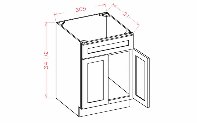 Shaker Unfinished VS30S: Vanity Sink Base Cabinet: RTA Kitchen Cabinets