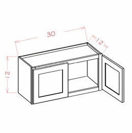 Shaker Unfinished W3012: Bridge Cabinet 12" High: RTA Kitchen Cabinets