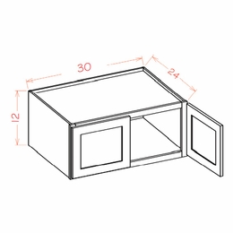 Shaker Unfinished W301224: Wall Refrigerator Cabinet 12" High (24" Deep): RTA Kitchen Cabinets