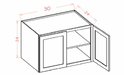 Shaker Unfinished W302424: Wall Refrigerator Cabinet 24" High (24" Deep): RTA Kitchen Cabinets