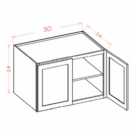 Shaker Unfinished W302424: Wall Refrigerator Cabinet 24" High (24" Deep): RTA Kitchen Cabinets