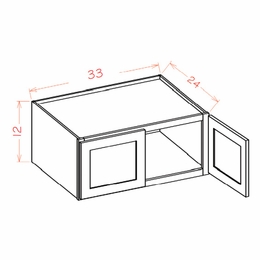 Shaker Unfinished W331224: Wall Refrigerator Cabinet 12" High (24" Deep): RTA Kitchen Cabinets