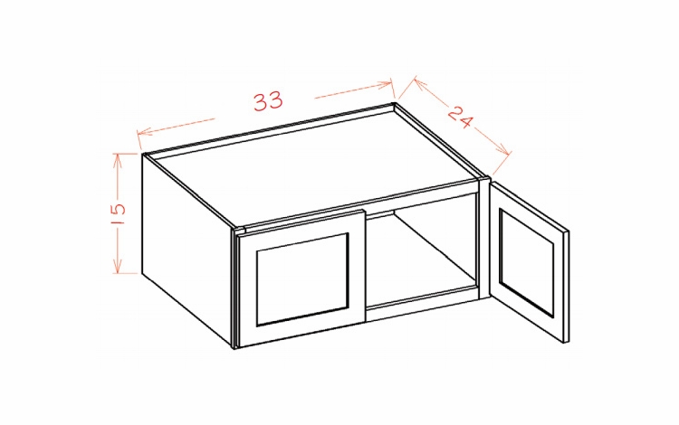 Shaker Unfinished W331524: Wall Refrigerator Cabinet 15" High (24" Deep): RTA Kitchen Cabinets