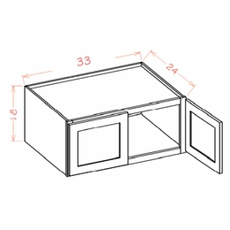 Shaker Unfinished W331824: Wall Refrigerator Cabinet 18" High (24" Deep): RTA Kitchen Cabinets
