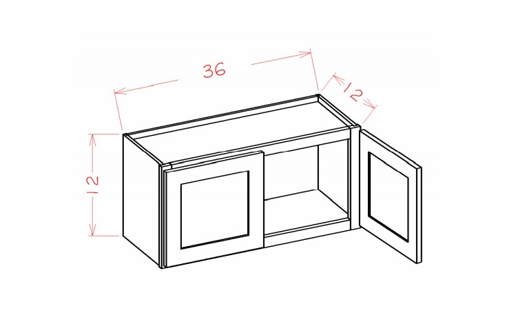 Shaker Unfinished W3612: Bridge Cabinet 12" High: RTA Kitchen Cabinets