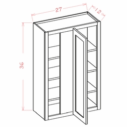 Shaker Unfinished WBC2736: Wall Blind Cabinet: RTA Kitchen Cabinets