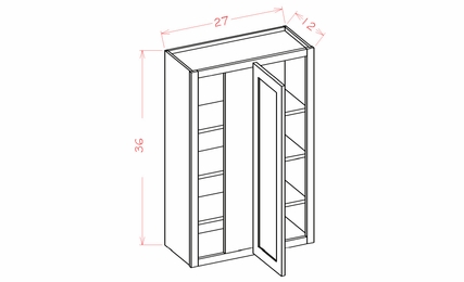 Shaker Unfinished WBC2736: Wall Blind Cabinet: RTA Kitchen Cabinets