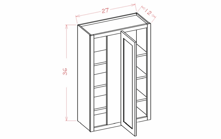Shaker Unfinished WBC2736: Wall Blind Cabinet: RTA Kitchen Cabinets