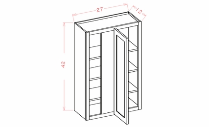 Shaker Unfinished WBC2742: Wall Blind Cabinet: RTA Kitchen Cabinets
