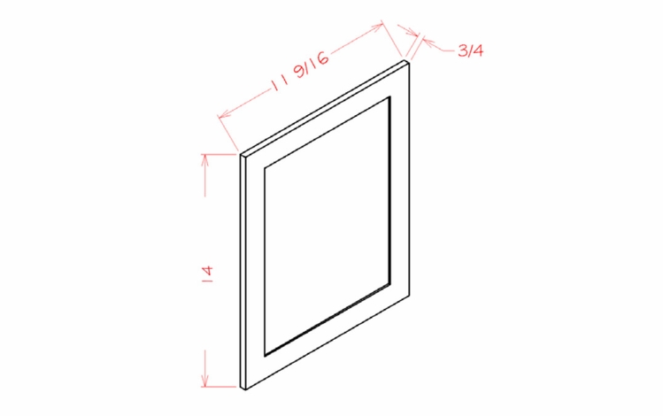 Shaker Unfinished WDEP1215: Wall Decorative End Panel: RTA Kitchen Cabinets