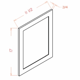 Shaker Unfinished WDEP1218: Wall Decorative End Panel: RTA Kitchen Cabinets