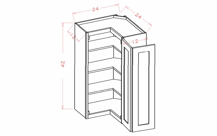 Shaker Unfinished WER2442: Wall Easy Reach Cabinet: RTA Kitchen Cabinets