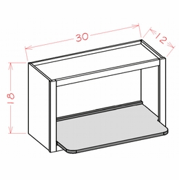 Shaker Unfinished WMSSHELF: Wall Open Cabinet Microwave Shelf Insert: RTA Kitchen Cabinets