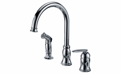 Single-Handle-Kitchen-Faucet-w/-Side-Spray