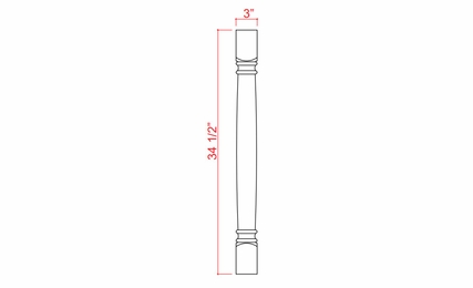 Slim Amber Oak CLDL: Classic Decorative Leg: Assembled Kitchen Cabinets