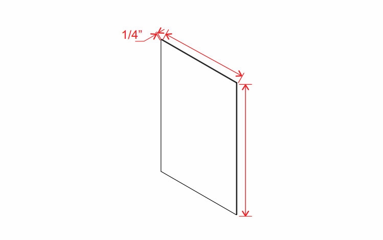 Slim Amber Oak USV2496: Tall Skin Veneer Panel: Assembled Kitchen Cabinets
