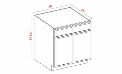 Slim Amber Oak VS30: Vanity Sink Base Cabinet: Assembled Kitchen Cabinets