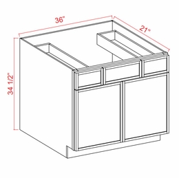 Slim Amber Oak VSD36: Vanity Sink Drawer Base Cabinet: Assembled Kitchen Cabinets