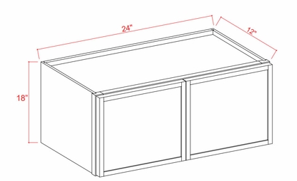 Slim Amber Oak W2418: Double Door Wall Cabinet: Assembled Kitchen Cabinets