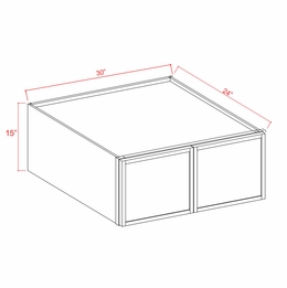 Slim Amber Oak W301524: Refrigerator Wall Cabinet: Assembled Kitchen Cabinets