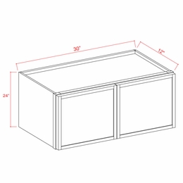Slim Amber Oak W3024: Double Door Wall Cabinet: Assembled Kitchen Cabinets