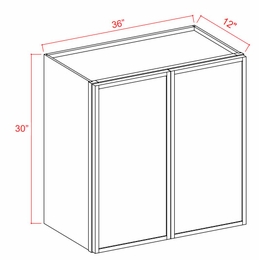 Slim Amber Oak W3630: Double Door Wall Cabinet: Assembled Kitchen Cabinets