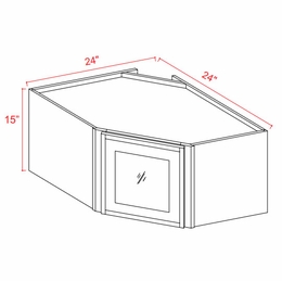 Slim Aston Green DCW2415GD: Wall Diagonal Glass Door Corner Cabinet : Assembled Kitchen Cabinets