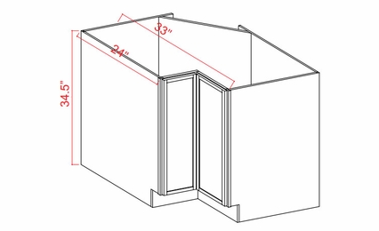 Slim Aston Green ERB33: Easy Reach Base Cabinet: Assembled Kitchen Cabinets