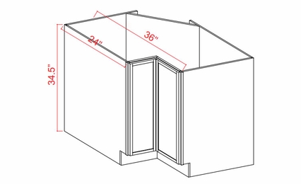 Slim Aston Green ERB36: Easy Reach Base Cabinet: Assembled Kitchen Cabinets