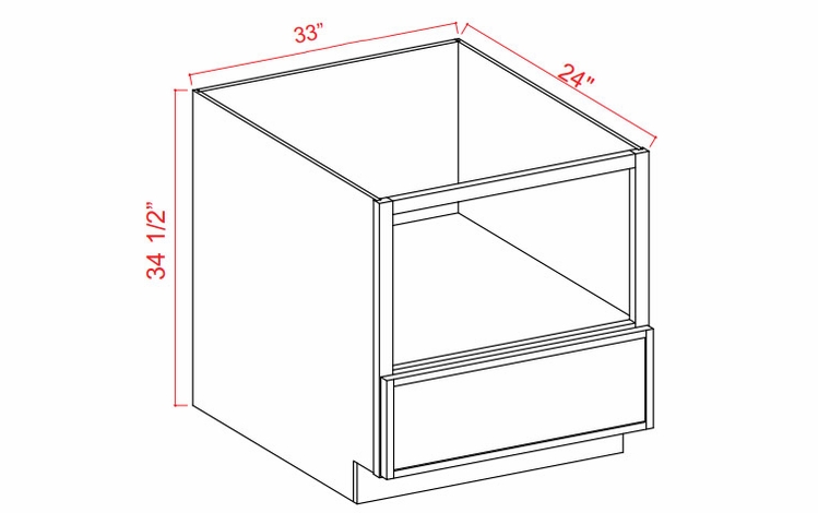 Slim Aston Green MB33: Microwave Base Cabinet: Assembled Kitchen Cabinets