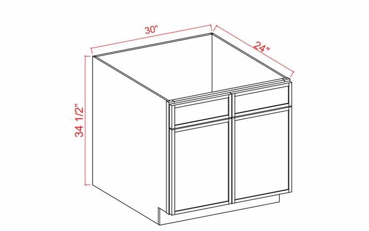 Slim Aston Green SB30: Sink Base Cabinet: Assembled Kitchen Cabinets