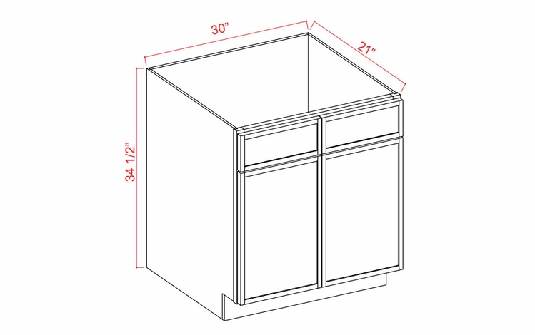 Slim Aston Green VS30: Vanity Sink Base Cabinet: Assembled Kitchen Cabinets