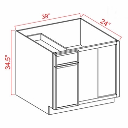 Slim Dove White BBC42: Blind Corner Base Cabinets: Assembled Kitchen Cabinets