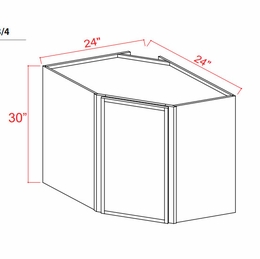Slim Dove White DCW2430: Diagonal Corner Wall Cabinet: Assembled Kitchen Cabinets