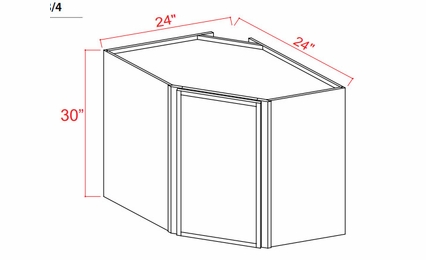 Slim Dove White DCW2430: Diagonal Corner Wall Cabinet: Assembled Kitchen Cabinets