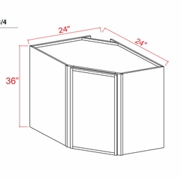 Slim Dove White DCW2436: Diagonal Corner Wall Cabinet: Assembled Kitchen Cabinets