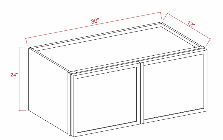 Slim Dove White W3024: Double Door Wall Cabinet: Assembled Kitchen Cabinets