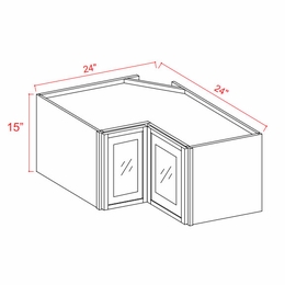 Slim Dove White WER2415GD: Easy Reach Glass Door Wall Cabinet: Assembled Kitchen Cabinets