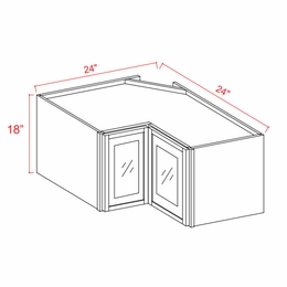 Slim Dove White WER2418GD: Easy Reach Glass Door Wall Cabinet: Assembled Kitchen Cabinets