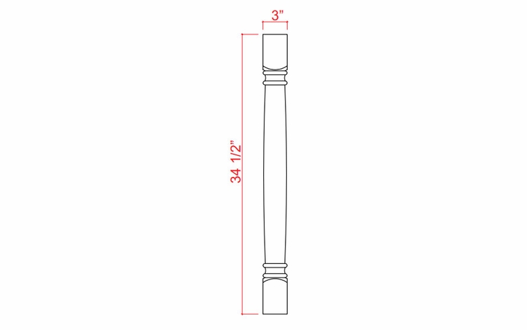 Slim Iron Black CLDL: Classic Decorative Leg: Assembled Kitchen Cabinets