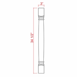 Slim Iron Black CLDL: Classic Decorative Leg: Assembled Kitchen Cabinets