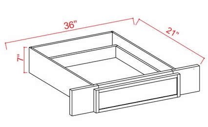 Slim Iron Black VKD36: Knee Drawer: Assembled Kitchen Cabinets
